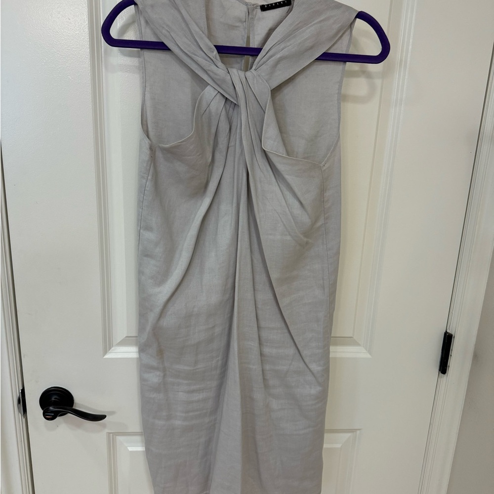 Sisley Silver Sleeveless Cowl Neck Midi Dress